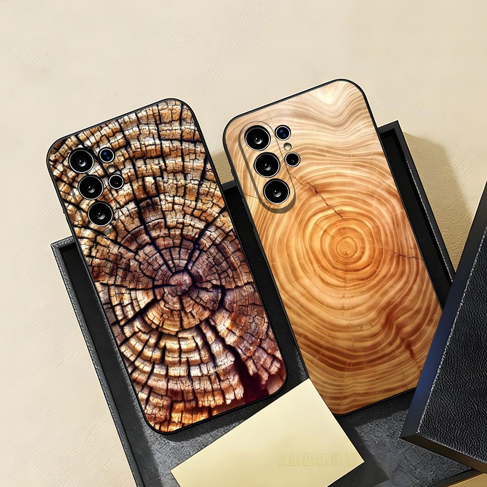 Натуральный Деревянный Чехол для Телефона Samsung S26 S25 S24 FE S23 S22 S21 Plus S20 Ultra Note20Ultra Черный Мягкий Чехол