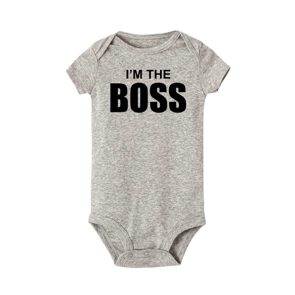 Забавный хлопковый комбинезон с принтом «Я босс» для новорожденных, милый комбинезон для малышей, боди