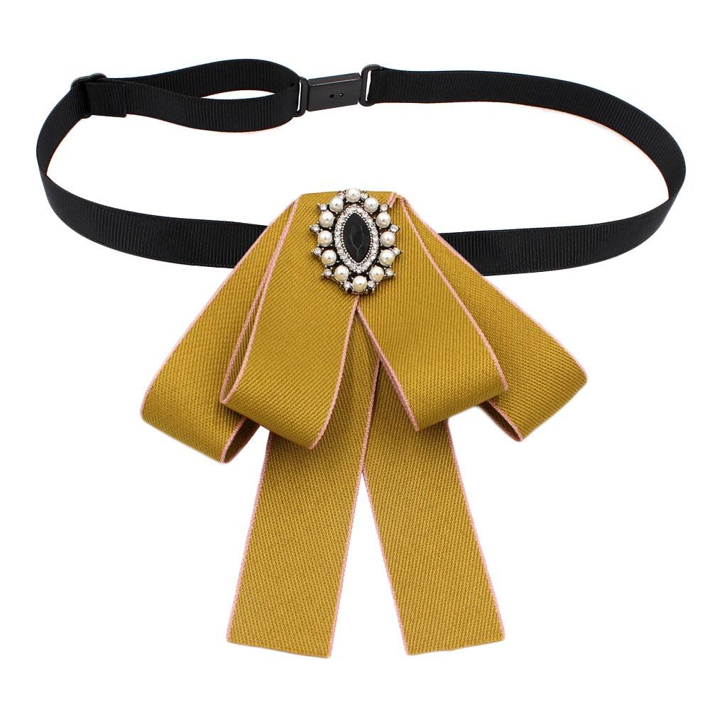 Rhinestone Bowknot Brooches Alloy Necktie Fashion Wedding Party Bow Tie for Groom Formal Suit