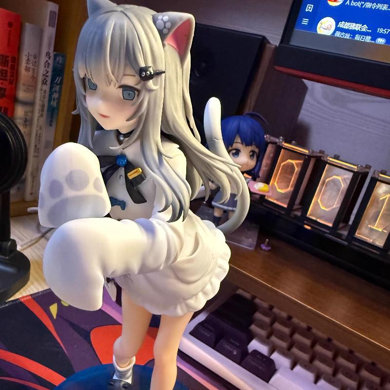Два стиля ПВХ Фигурки Действия Игрушки 21 см Коллекционная Модель Кавайный Подарок Модель Настольное Украшение Милые Кошачьи Ушки Красивая Девушка Аниме