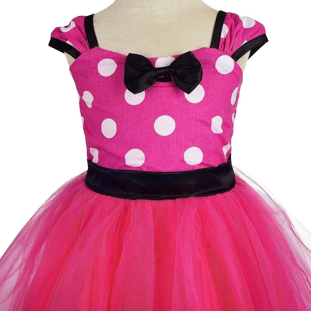 Mini Mouse Dress Set with Headband, Size 100 cm, for Kids 3-4 Years, Pink, Gift for Girls
