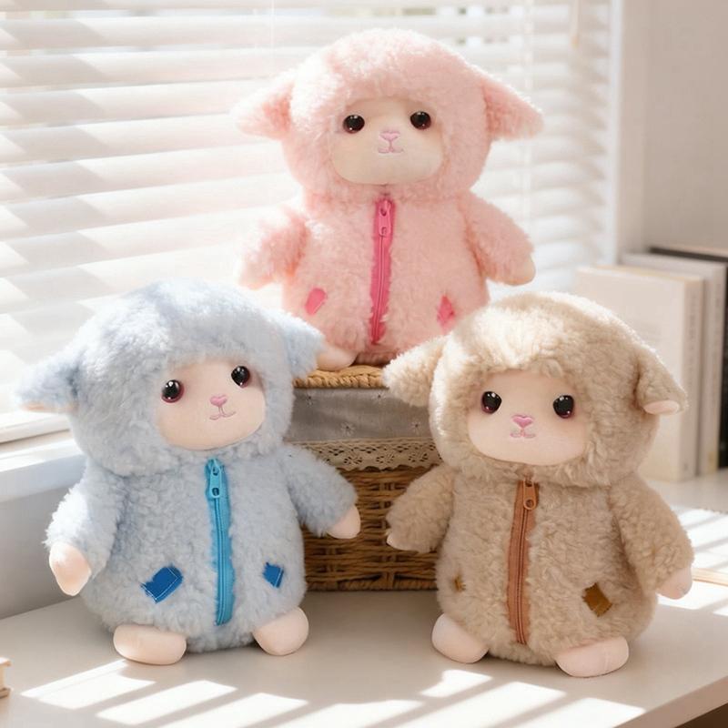 25Cm Cartoon Cute Sheep Plush Doll Pillow Brown Pink Blue Dress Up Sheep Animal Stuffed Toy Home Decoration Gift For Children