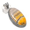 Bumble Bee Jasper Gemstone Handmade 925 Sterling Silver Pendant 2.56" Y9j43
