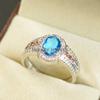 Blue Topaz Oval Cut Gemstone With 925 Sterling Silver Ring For Men's #A873 JL375669020318