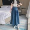 Women's Retro High-Waist Denim Umbrella Skirt - Spring/Summer Fashion