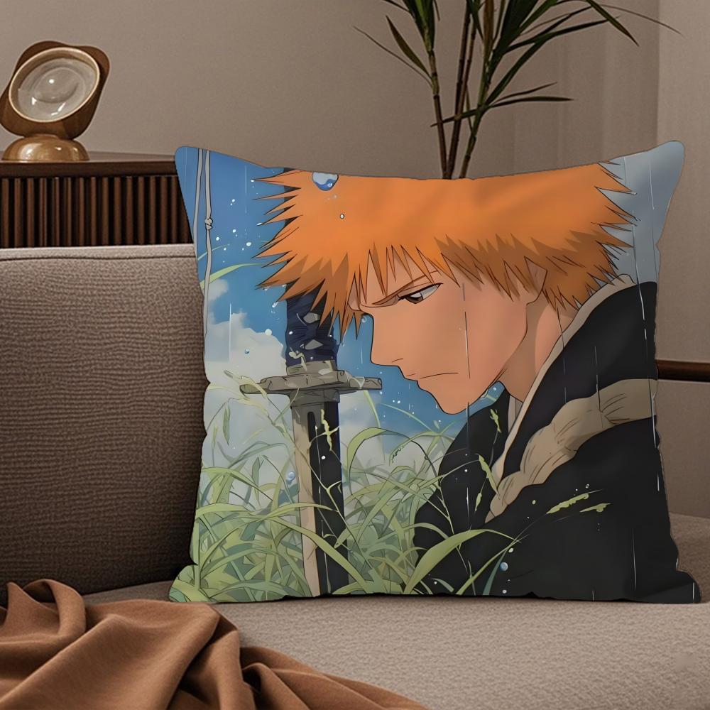 Наволочка для подушки с изображением аниме B-Bleach, шелковистая, элегантная, удобная, для дивана-кровати, с потайной молнией.