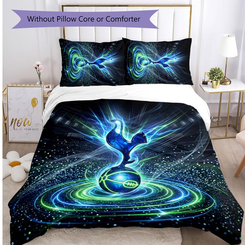Tottenham Hotspur Pattern Printed 3PCS Bedding Set Soft Skin-Friendly Washable Duvet Cover & Pillowcases Set All Season Bedroom