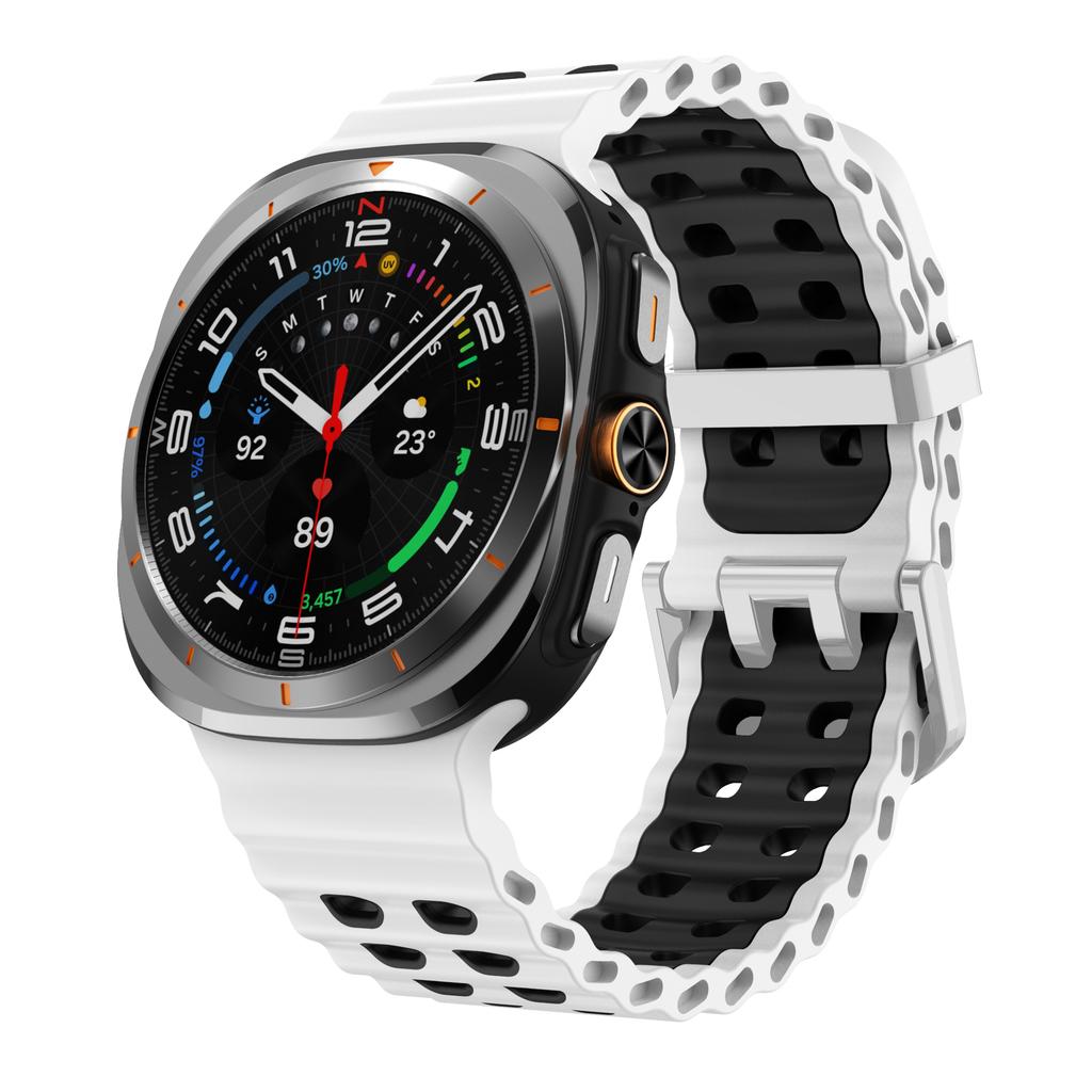 Морской ремешок для Samsung Galaxy Watch ultra Ремешок 47 мм Аксессуары Двухцветный Спортивный силиконовый Браслет Galaxy Watch 7 ultra Ремешки