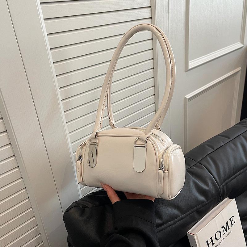 Versatile PU Leather Tote for Women Red Underarm Bags Single Shoulder Shopping Travel Traveler's Pack Simple Fashionable New