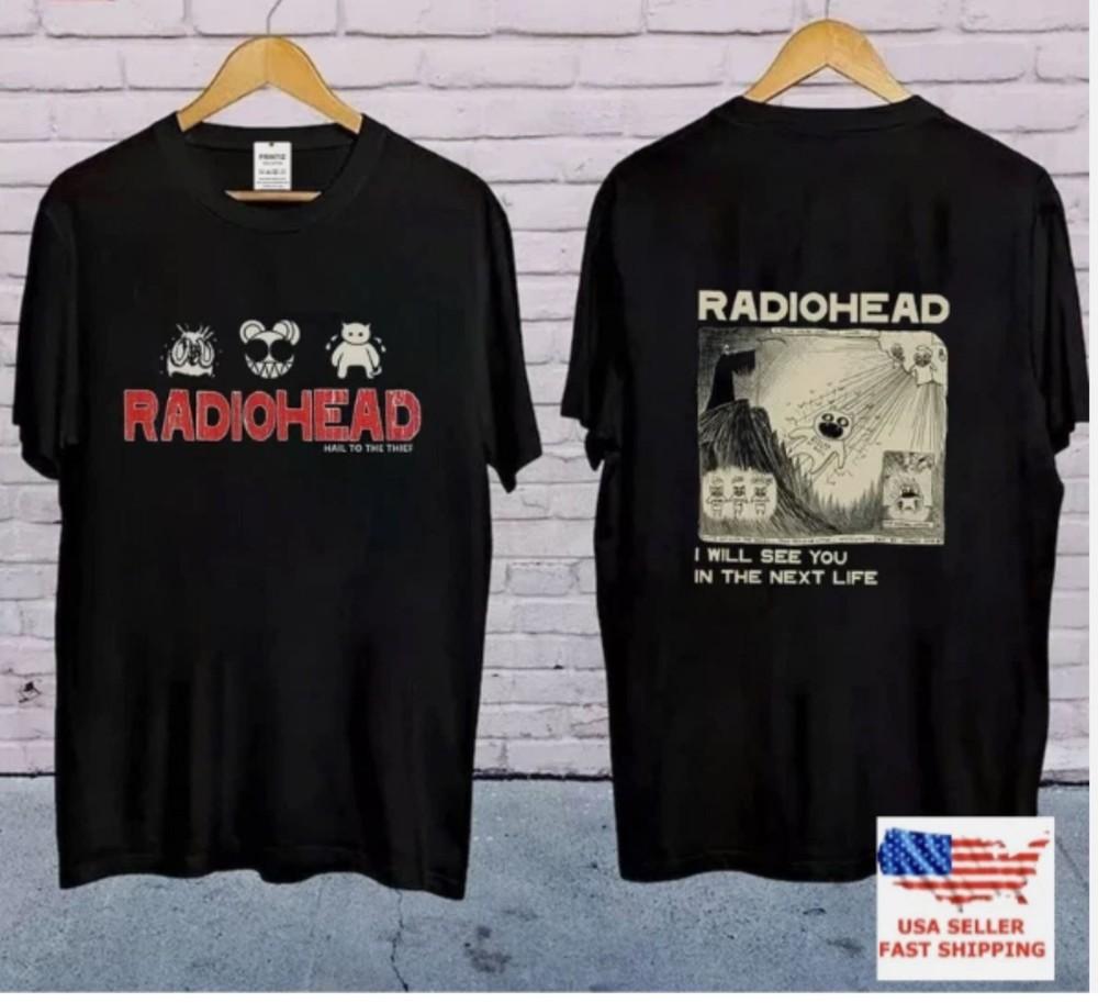 Футболка с коротким рукавом Radiohead, двусторонняя, Музыка, Ретро, Подарок для фаната, Унисекс