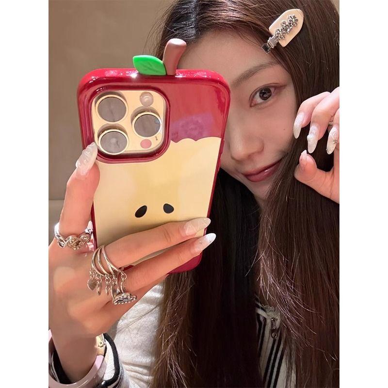 One Apple Core Is Suitable for The Apple 16promax Creative Phone Case and The Iphone15 Three-dimensional 14 Personalized Protective Case