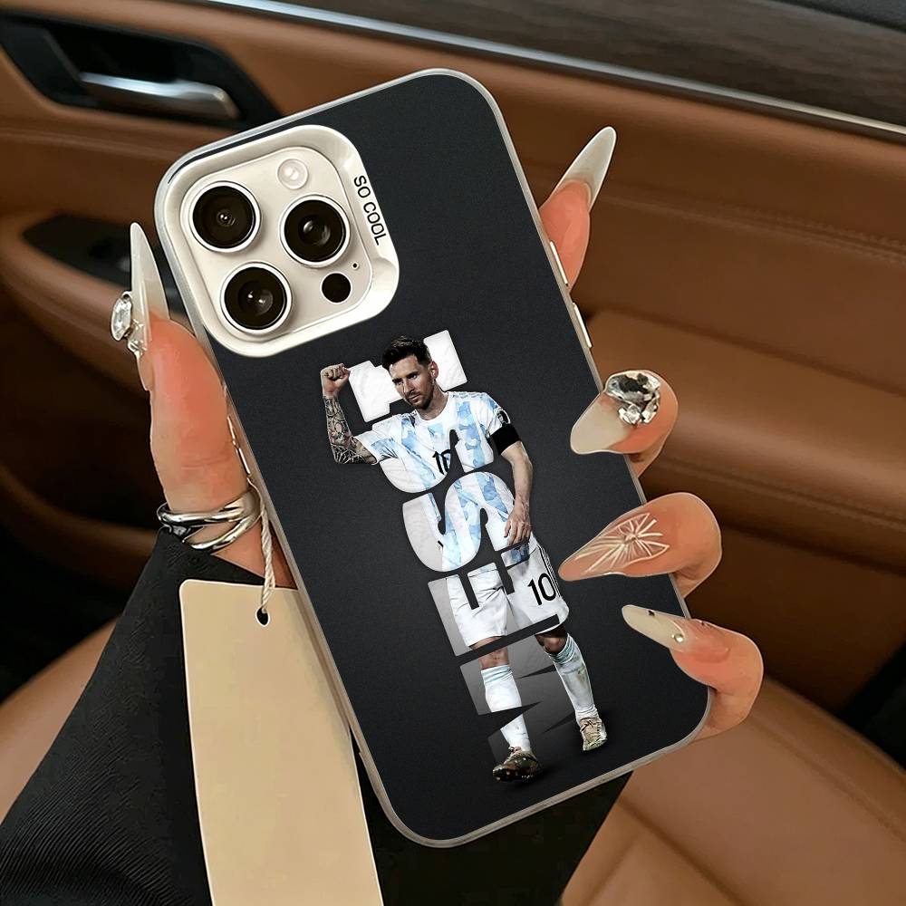 Чехол для телефона GOAT футболист М-месси Для iPhone 17,16,15,14,13,12,11 Plus,Pro Max,XS,бело-серебристый чехол для телефона