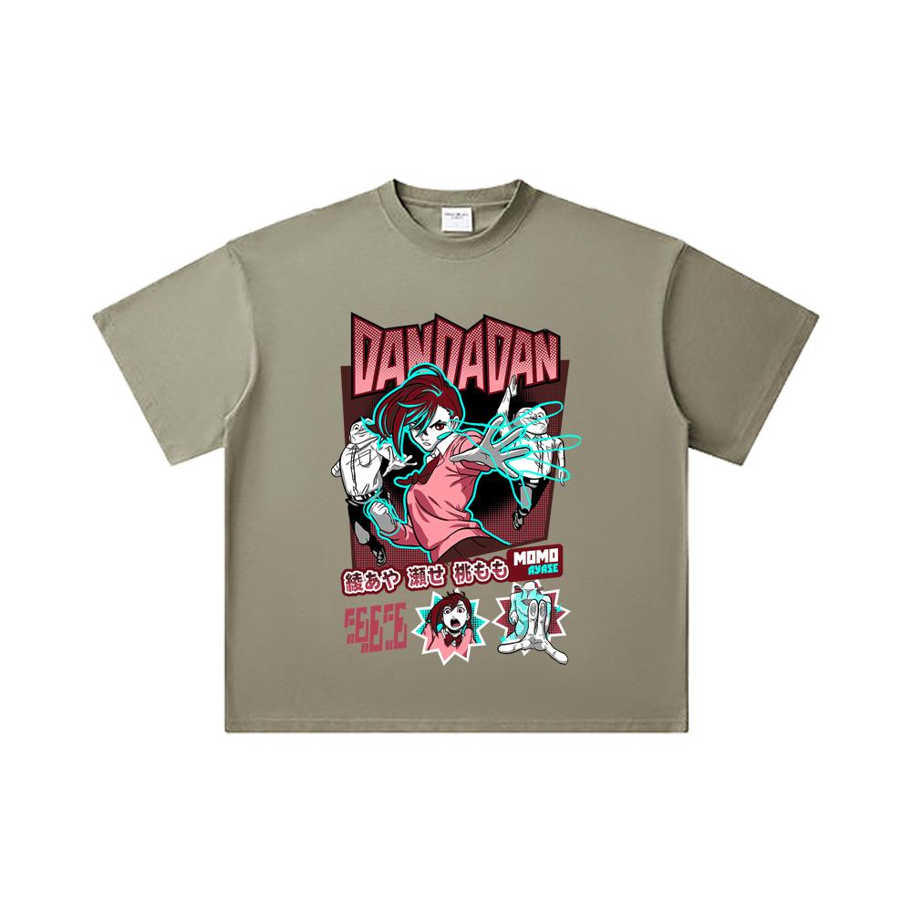 260 GSM Double Yarn 32 Count 100% Cotton Dandadan V15 Momo Print Unisex Heavy Cotton T Shirt… More