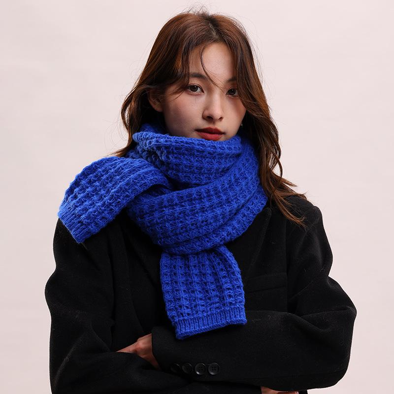 Red Scarf For Women 2024 New Winter Yarn Versatile Korean Version High-End Feeling Birthday Gift Couple Knitted Scarf