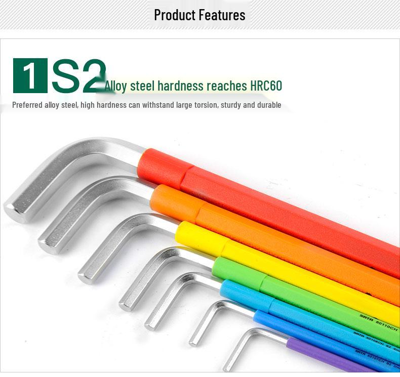 SATA Extra Long Torx Set: Magnetic Ball End Hex Keys with Hexagonal Center Hole.