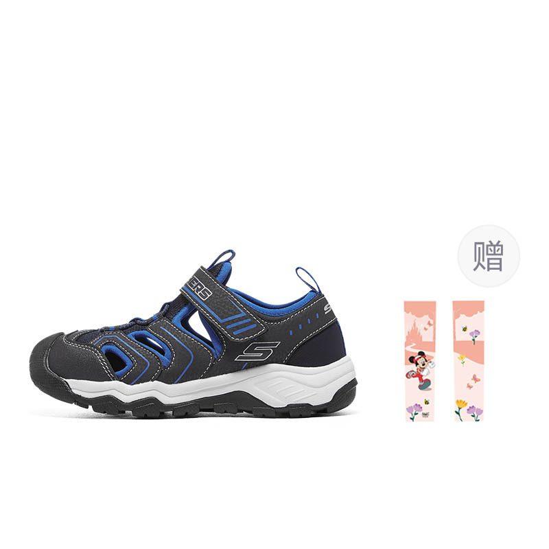 Skechers Износостойкие Дышащие Легкие Амортизирующие Детские Сандалии Синие Подростковые 407030L-NVBL