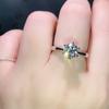 1 Carat Simulated Moissanite Ring Women'S Fashion Light Luxury Simple Six-Claw Diamond Ring Marriage Proposal Ring Opening Adjustable