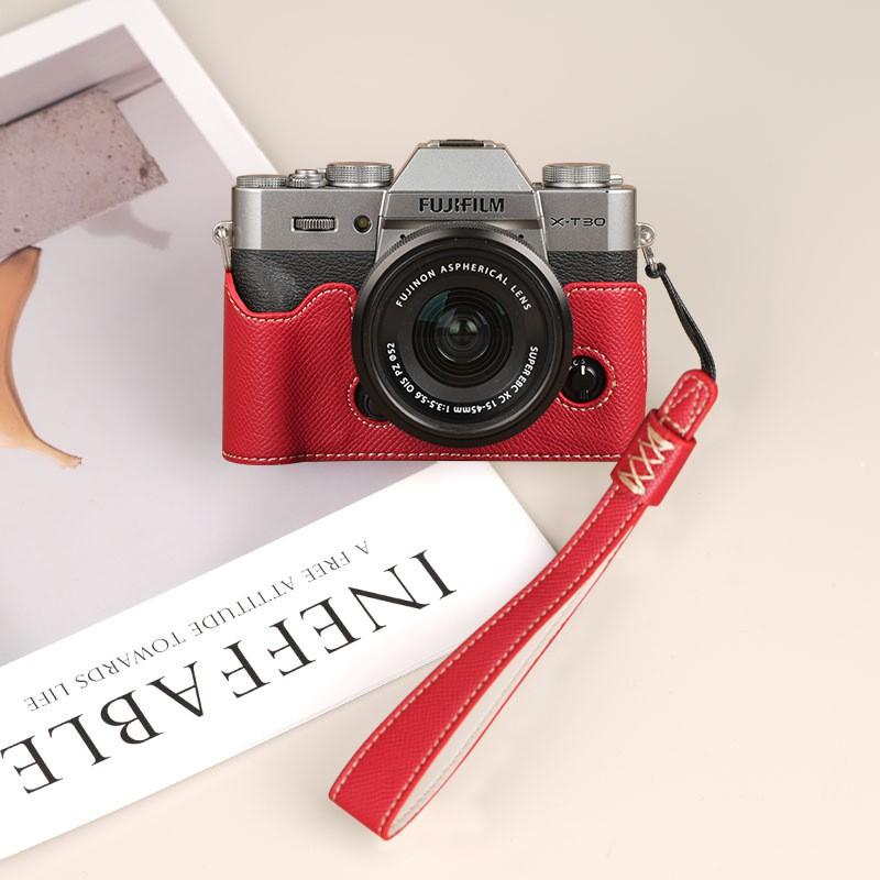 Premium Leather Camera Case Fujifilm XT30 II XT50 XS20 X100VI XT5 XT20 With Wrist Strap Universal Fit