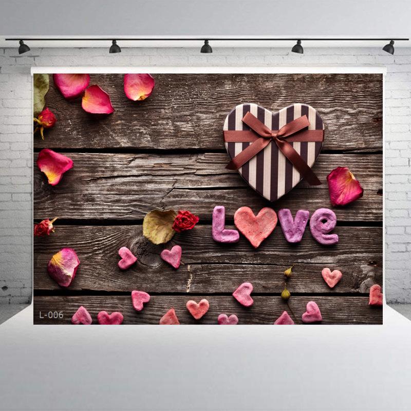 Red Rose&Heart Backdrops for Wedding Valentine's Day Birthday Party Background