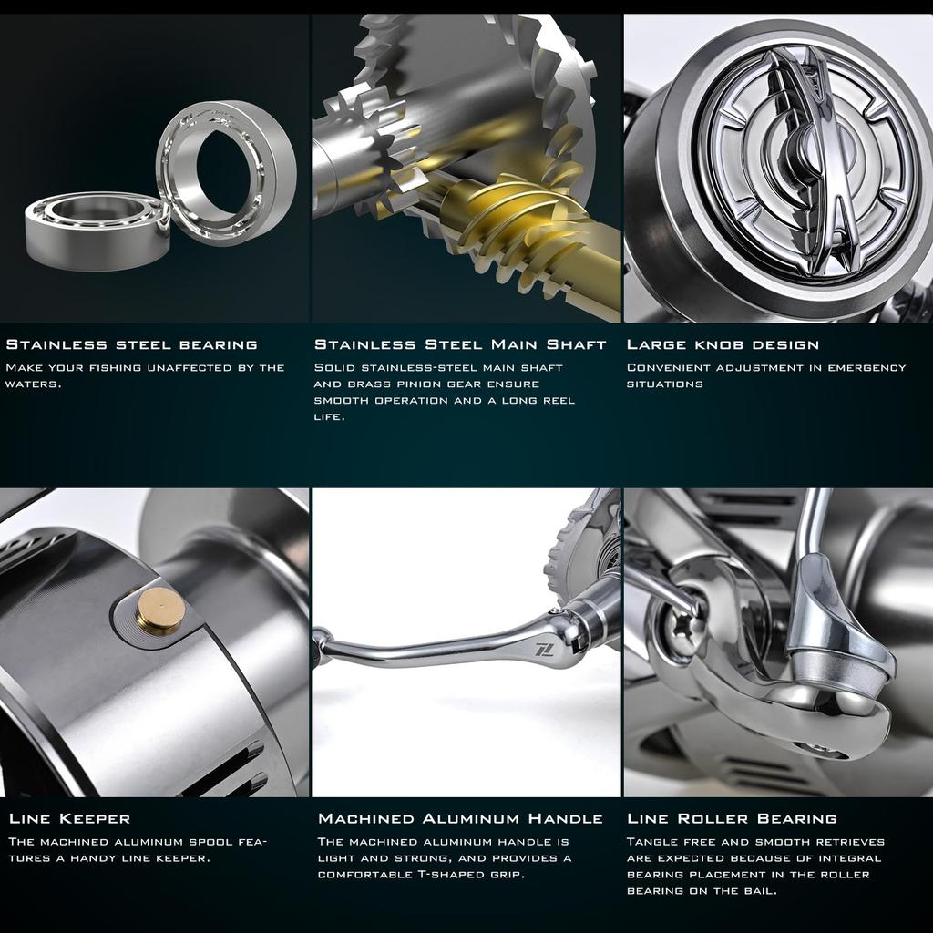 Spinning Bearing Fishing Reel Smooth and Powerful Spinning Reel for Saltwater Freshwater Reel,13+1