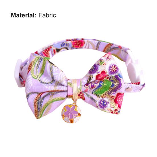 Ошейник для домашних животных в японском стиле, регулируемый отрывной воротник для домашних животных, кошек, собак, ошейники с бантом для