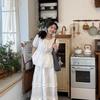 Синяя французская винтажная рубашка с рукавами-пузырями для женщин, летняя, струящаяся, свободного кроя, скрывающая живот, повседневный топ