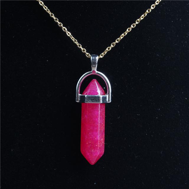 29 Стиль 42 см Натуральный Кристалл Камень Ожерелье Шестигранная Колонна Золотая Цепь Нержавеющая Сталь Подвеска Для Самодельных Ювелирных Изделий Для Мужчин И Женщин