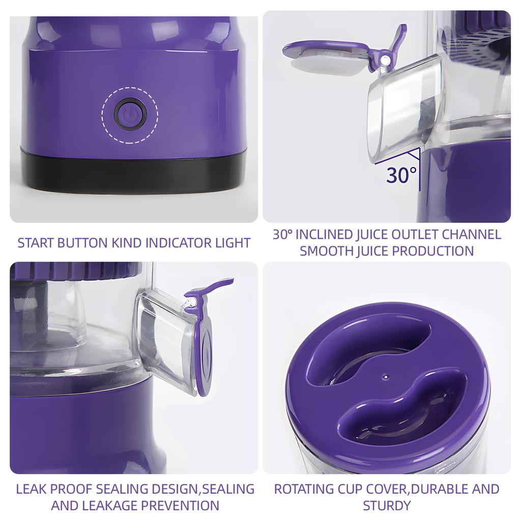 Электрическая соковыжималка для цитрусовых, перезаряжаемая через USB, автоматическая беспроводная соковыжималка для апельсинов с высоким выходом сока, соковыжималка