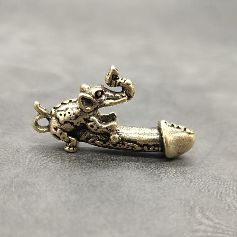 Латунная статуя мужского пениса слона, миниатюрный домашний декор, мужские гениталии