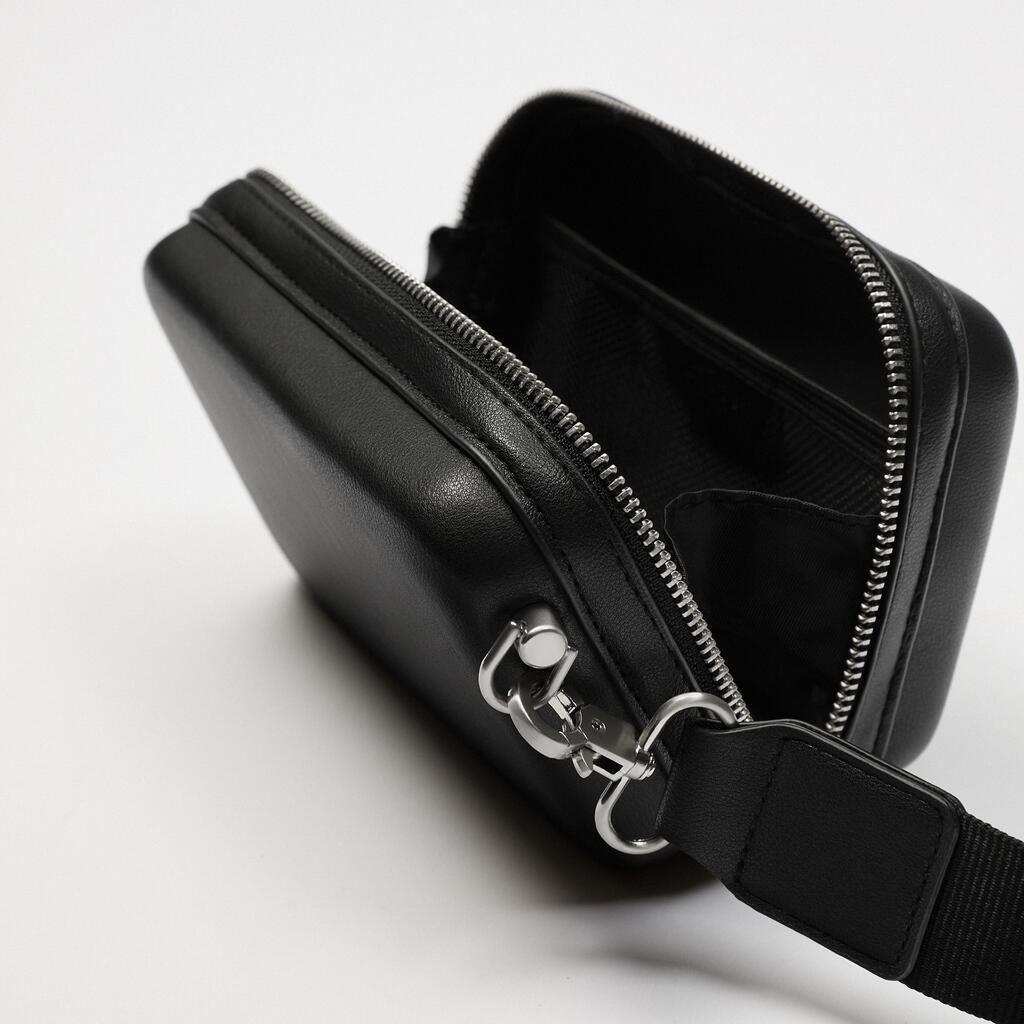 Two-Piece Black Mini Crossbody & Waist Bag – Unisex European & American Fashion