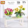 LOZ 1673 Eternal Flower Tulip Orchid Pot Grass Herb Plant Shelf 3D Model DIY Mini Blocks Bricks Building Toy for Children No Box