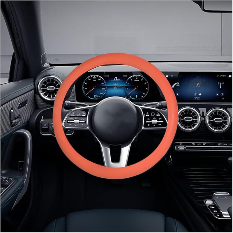 AICEL Car Silicone Steering Wheel Cover, Soft Anti-Slip Auto Steering Wheel Protector Fit 14 Inch, Universal Vehicle Interior Accessories For Cars,