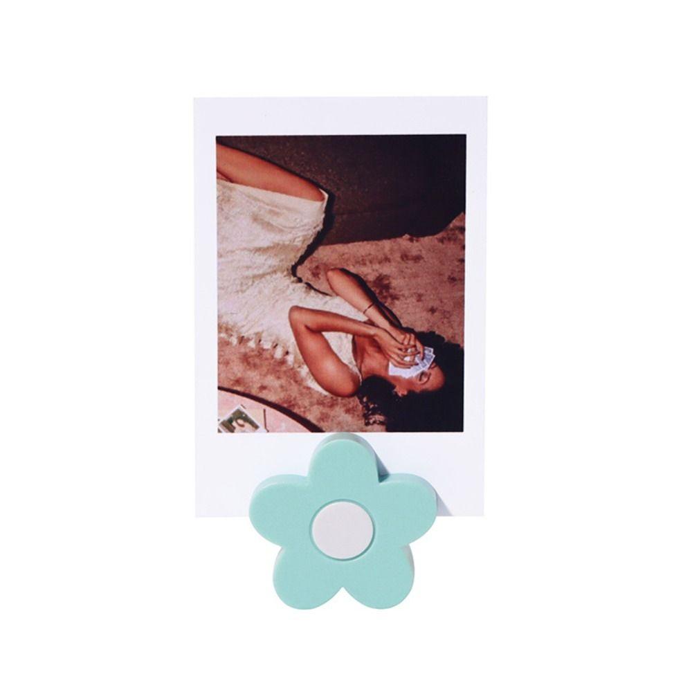 5PCS Mini Desktop Memo Holder 3D Flower Shape Instant Photo Holder Desktop Display