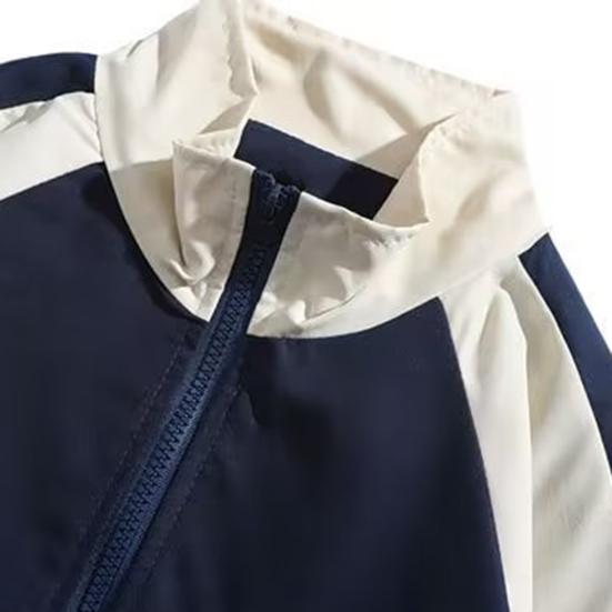 Куртка в стиле хип-хоп, лоскутная ветровка, пальто для женщин и мужчин, повседневная верхняя одежда на молнии с воротником-стойкой для весенне-осенней спортивной вечеринки на открытом воздухе