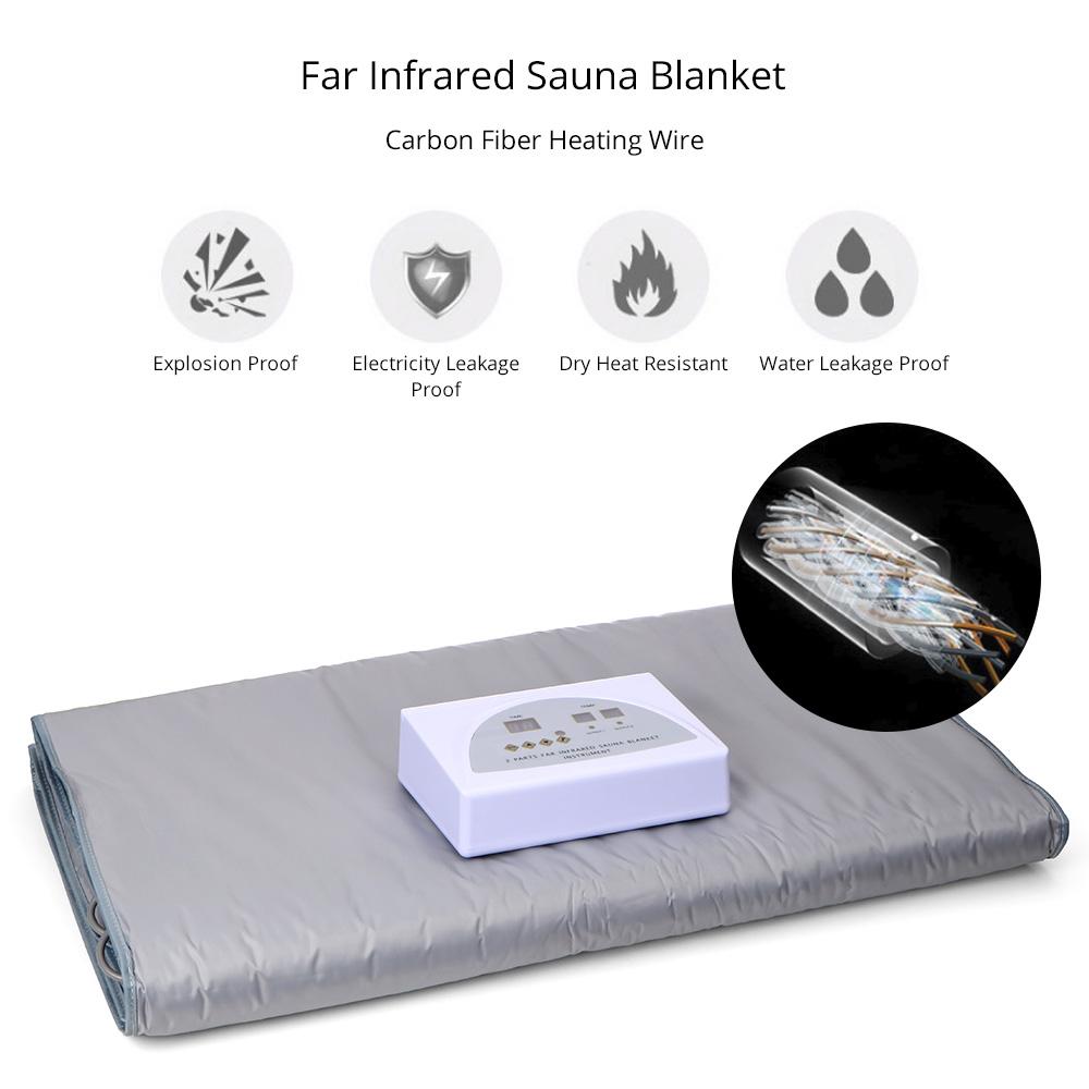 2 Zones FIR Far Infrared Sauna Blanket Body Slimming Weight Loss Machine