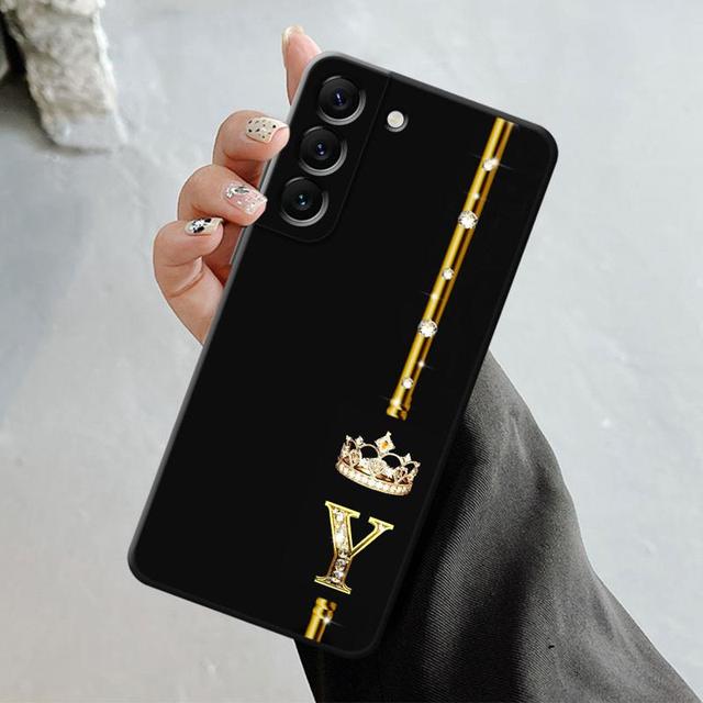 Чехол для телефона Samsung Galaxy S23 S22 S21 S20 Fe Ultra S10 S9 S8 Plus Note 20ultra 10plus, чехол с бриллиантовой короной, королевой, королем, буквой