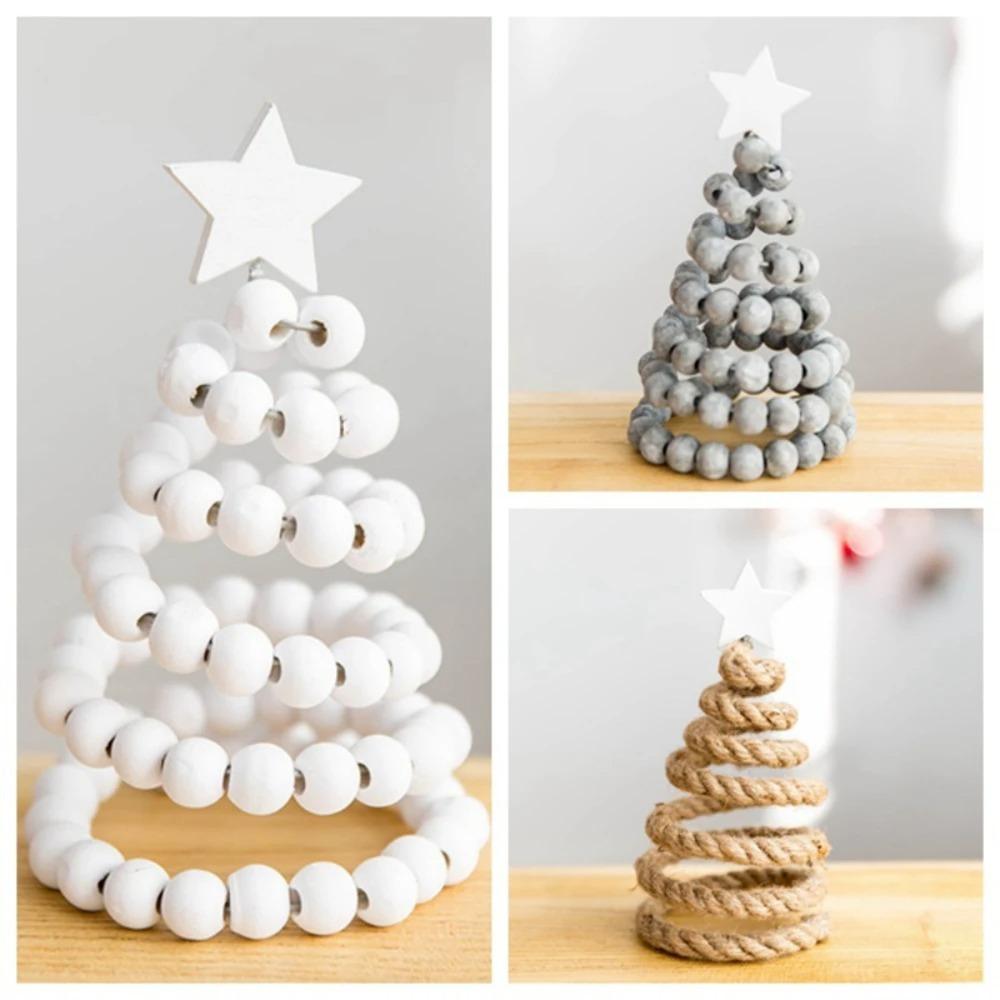 Рождественский подарок Деревянные бусины Рождественская елка Бисерная Рождественская елка Рождественская елка Настольная