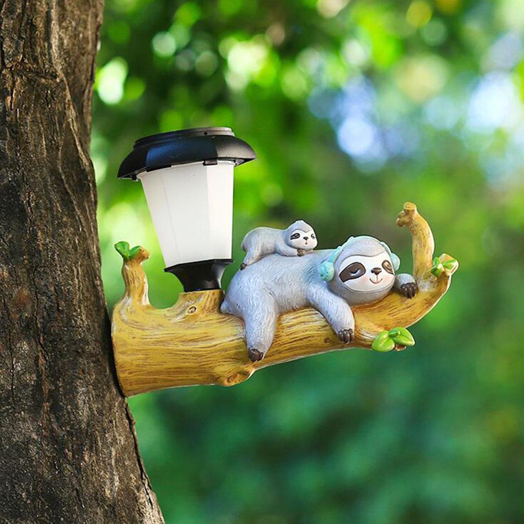 Resin Figurine Garden Pendant Solar Light Lawn Garden Vivid Statues Hanging Lamp