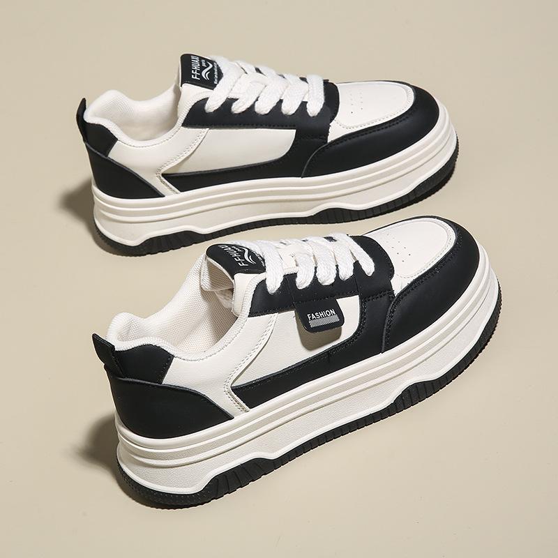 Board Shoes Women's Versatile Spring and Autumn Platform Muffin Winter New Casual Black Sports White Shoes