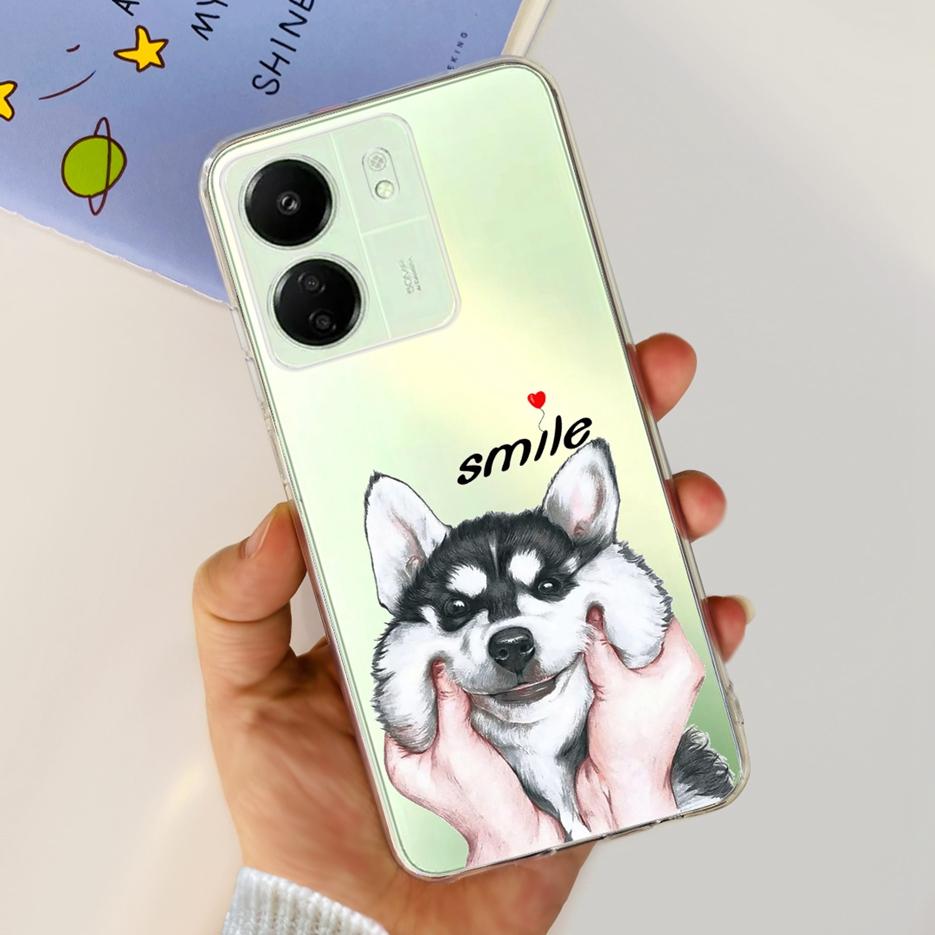 Чехол для Xiaomi Poco C65 Милый Кот Бабочка Мягкий ТПУ Чехол для Телефона Для Xiaomi Redmi 13C Redmi13C PocoC65 Fundas 6.74'' Бампер