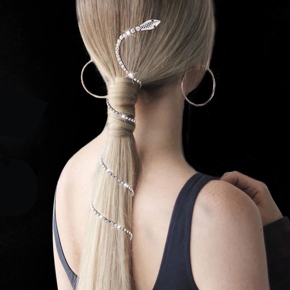Женская повязка для волос со стразами и змеей, длинная повязка на голову с кисточками и кристаллами, аксессуары для волос, свадебные аксессуары, украшения для волос