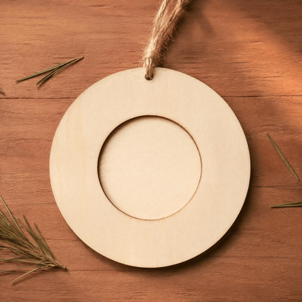 10Pcs Set Hanging Rope Round Wooden Frame 3.94in DIY Wooden Crafts DIY Crafts Project