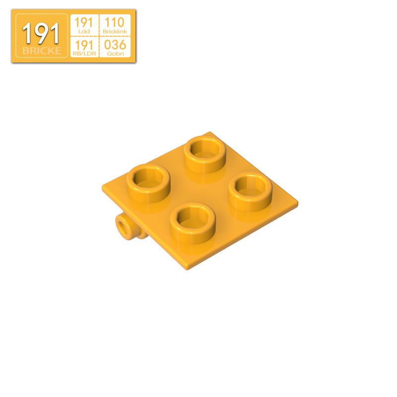 BRICKE 2x2 Hinge Plate Building Blocks, Lego-Compatible MOC Parts