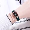 Small Green Watch Rhinestone Light Luxury Belt Student Watch Women's Square Simple Temperament Women's Quartz Watch
