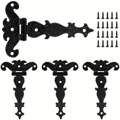 4 шт. Т-образные петли, прочная фурнитура, винтажные черные декоративные петли для дверей амбара с винтами
