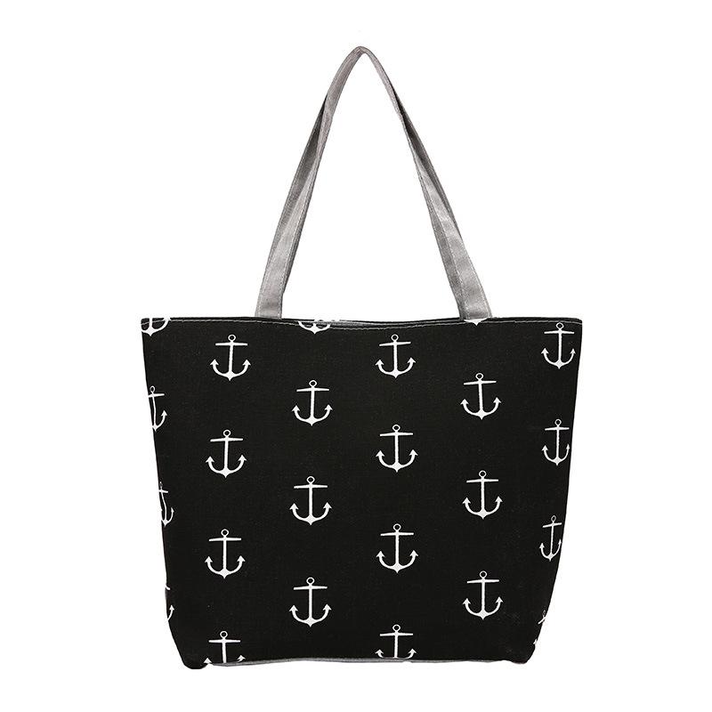 Canvas Bag Large Capacity Shoulder Women's Bag Printed Handbag Tote Bag Literary Canvas Bag Bag