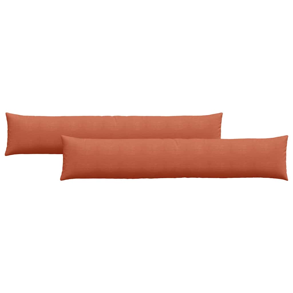 Sofa Cushions 2 Pieces Red Orange 200 x 40 cm Corduroy Fabric