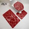 Shower Mat 3Pcs/Set Non-slip Toilet Carpet Quick Dry Polyester Marble Lid Cover Bathroom Rug for Home