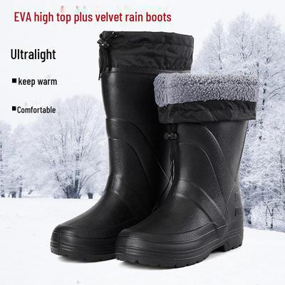 Зимние высокие ботинки на подкладке из вельвета и ЭВА для снега: Зимняя рыбалка, защита от холода и тепло для работы и автомойки