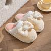 Модные Повседневные Пушистые Тапочки Женские Домашние Балетки Мода Зима Бант Дизайнерская Обувь Девушки Домашние Плюшевые Платформа Элегантная Обувь Теплые